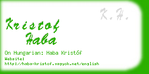 kristof haba business card